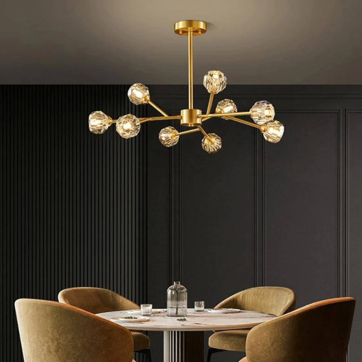 Golden Crystal Chandelier