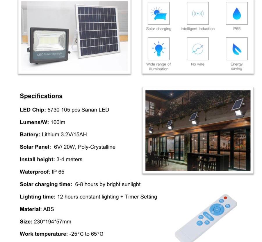 60W Solar Flood Light