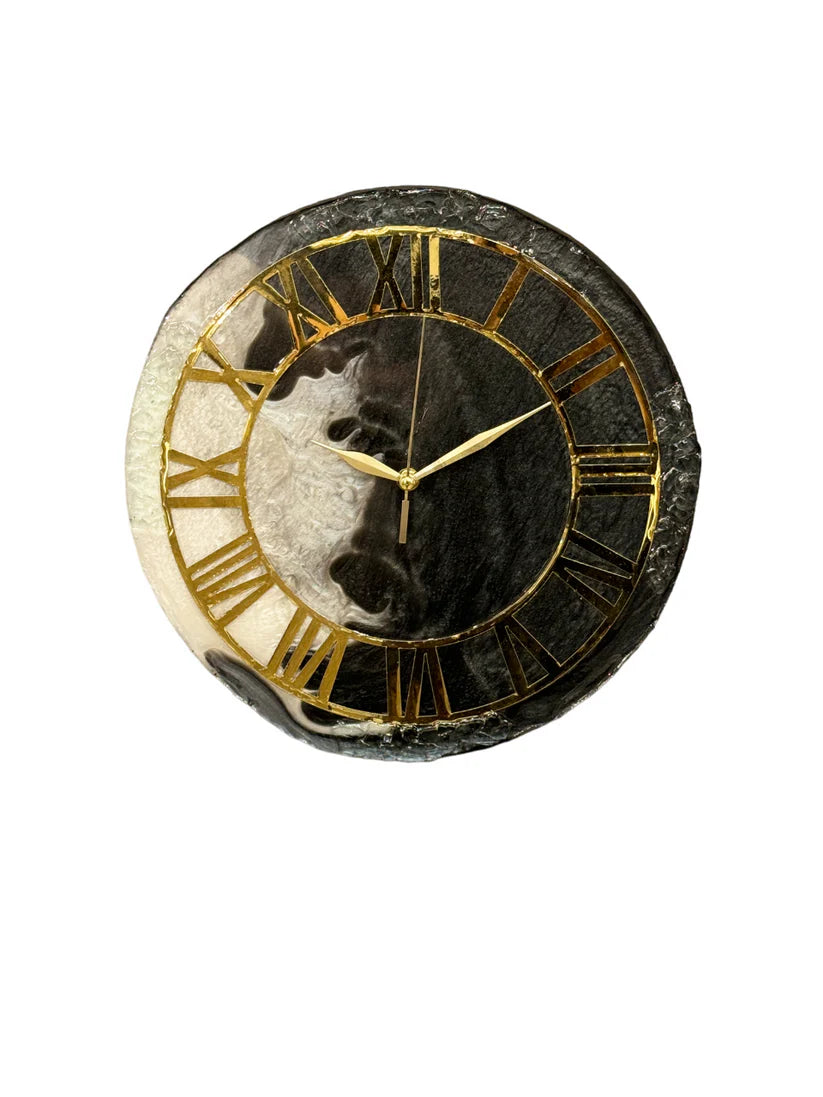 Grey Storm Resin Clock