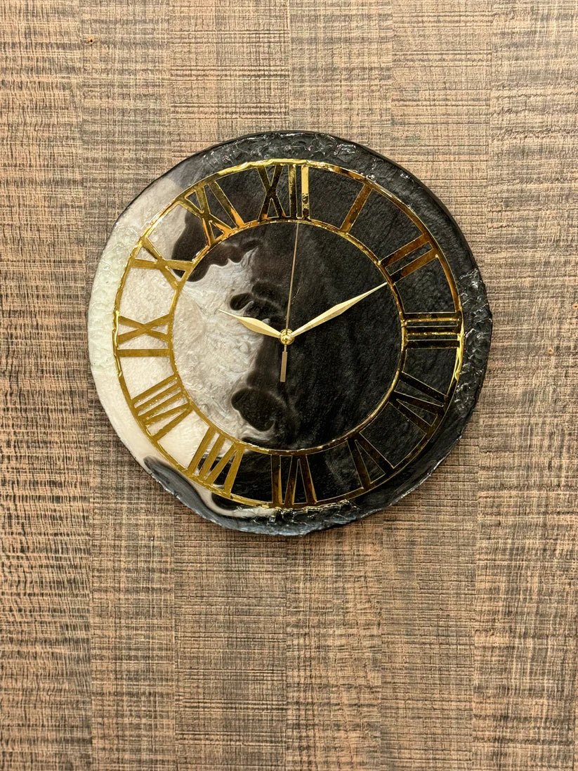 Grey Storm Resin Clock