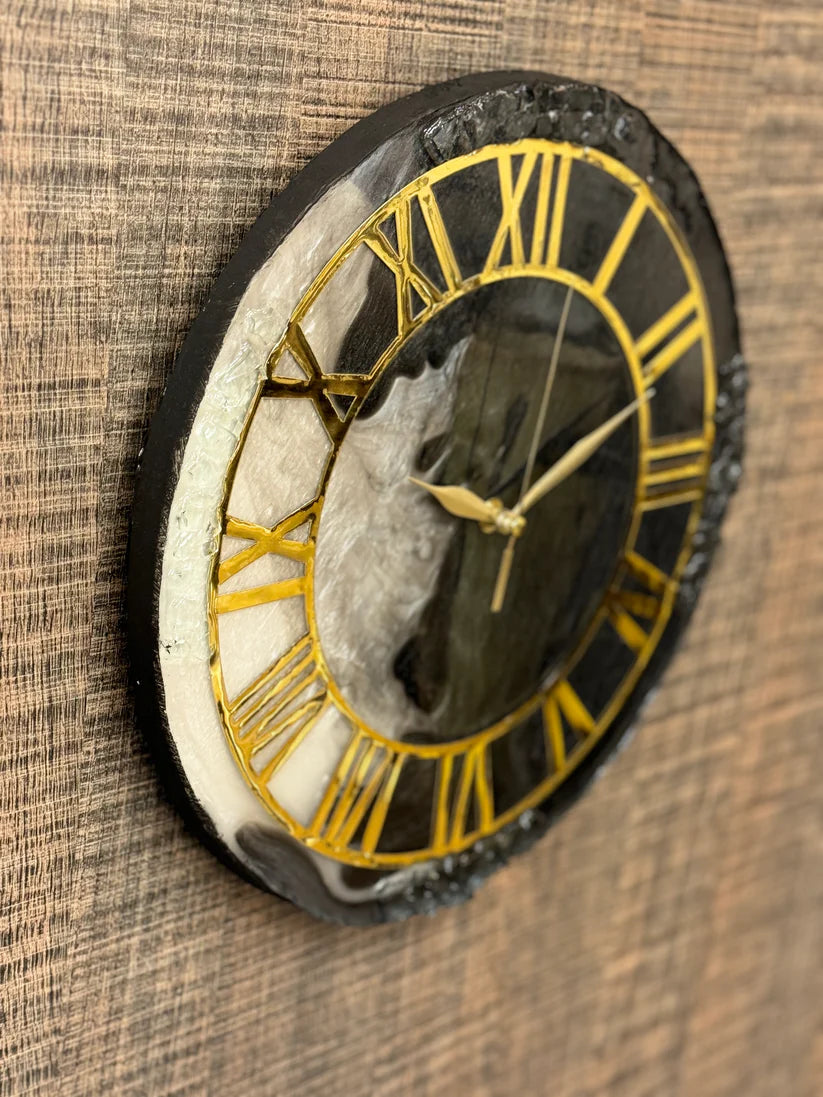 Grey Storm Resin Clock