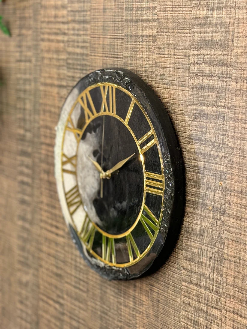 Grey Storm Resin Clock