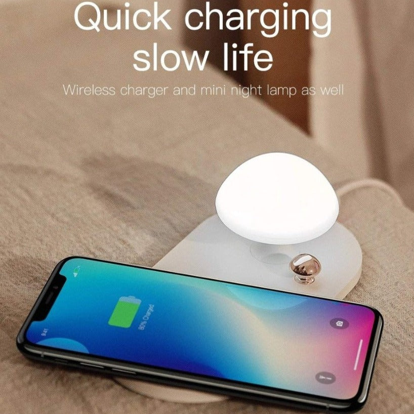 Wireless Charging Mushroom Lamp