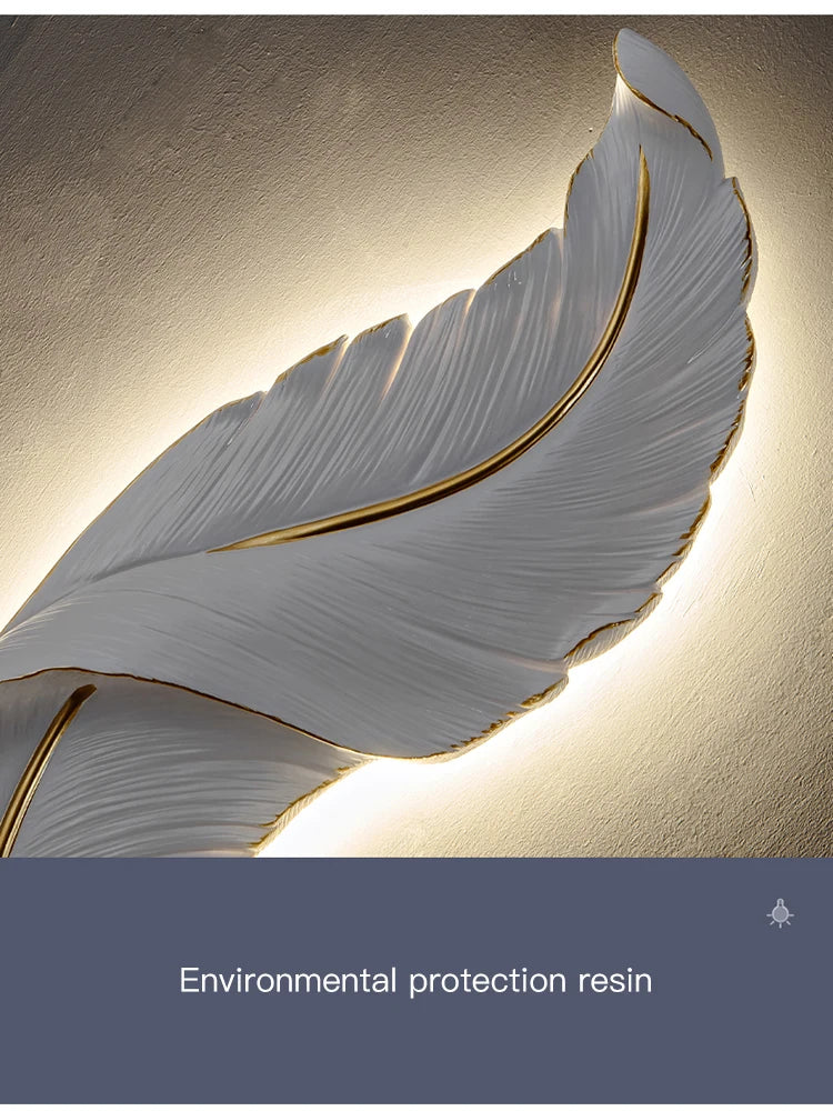 White Feather Wall Lamp