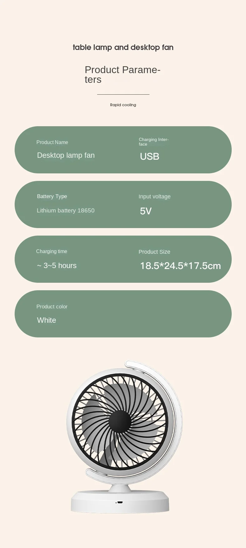 Rechargeable Emergency LED Fan