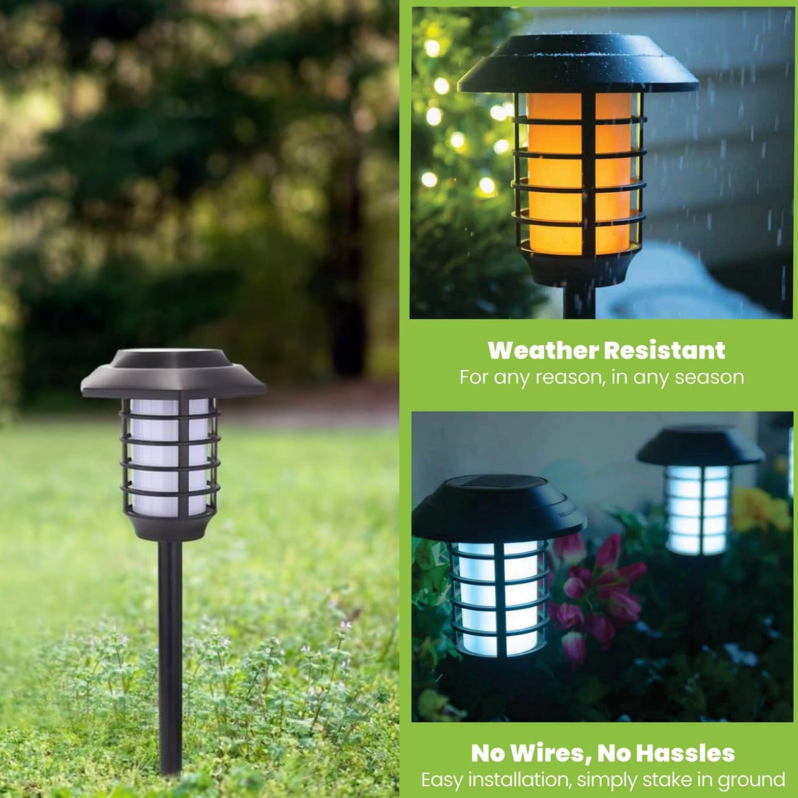 2 in 1 Solar Flame Lamp