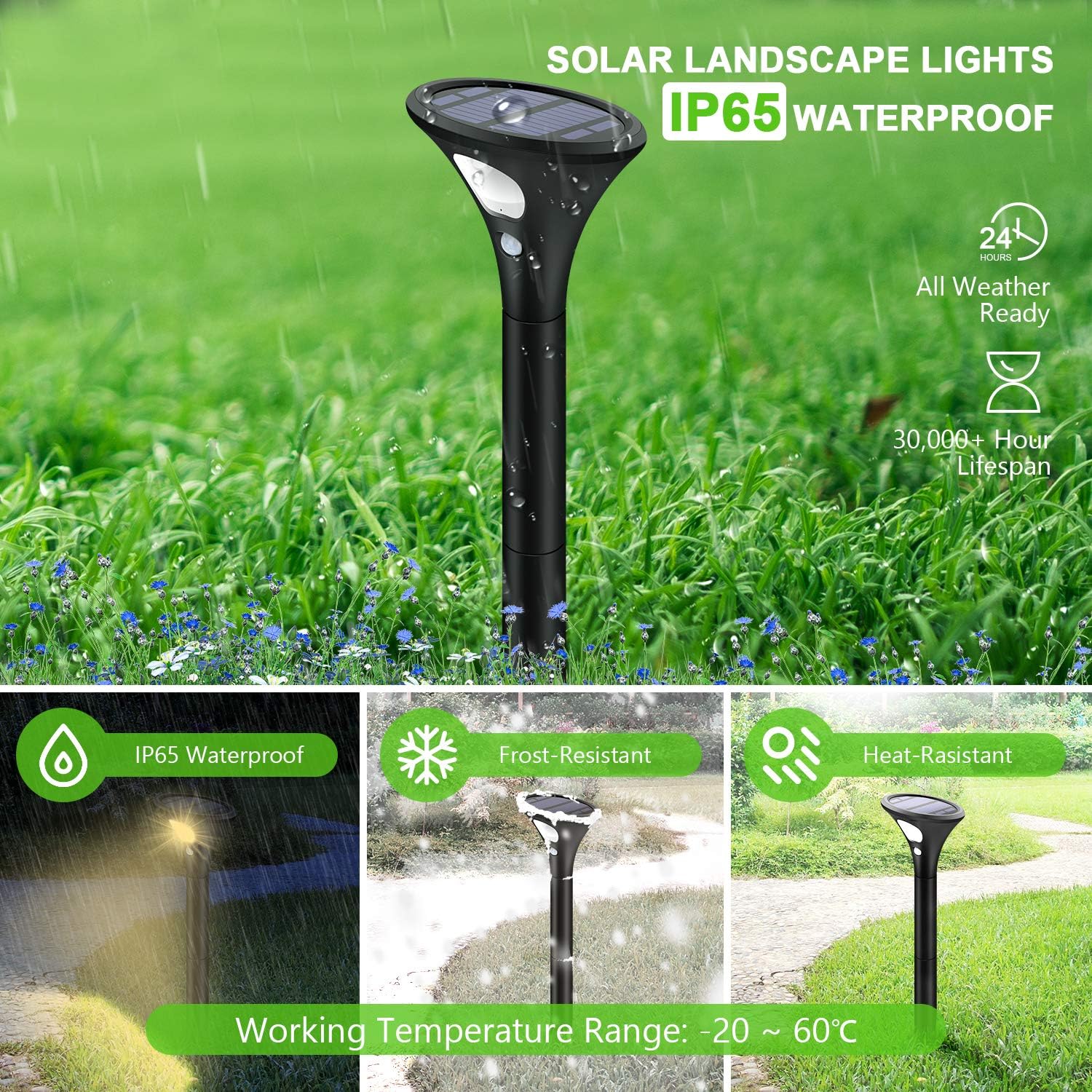 Solar Bollard Garden Light