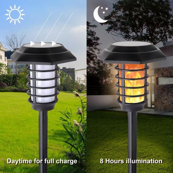 2 in 1 Solar Flame Lamp